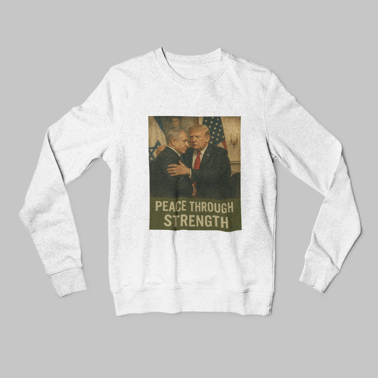 Crewneck Fleece Sweatshirt- PEACE THROUGH STRENGTH