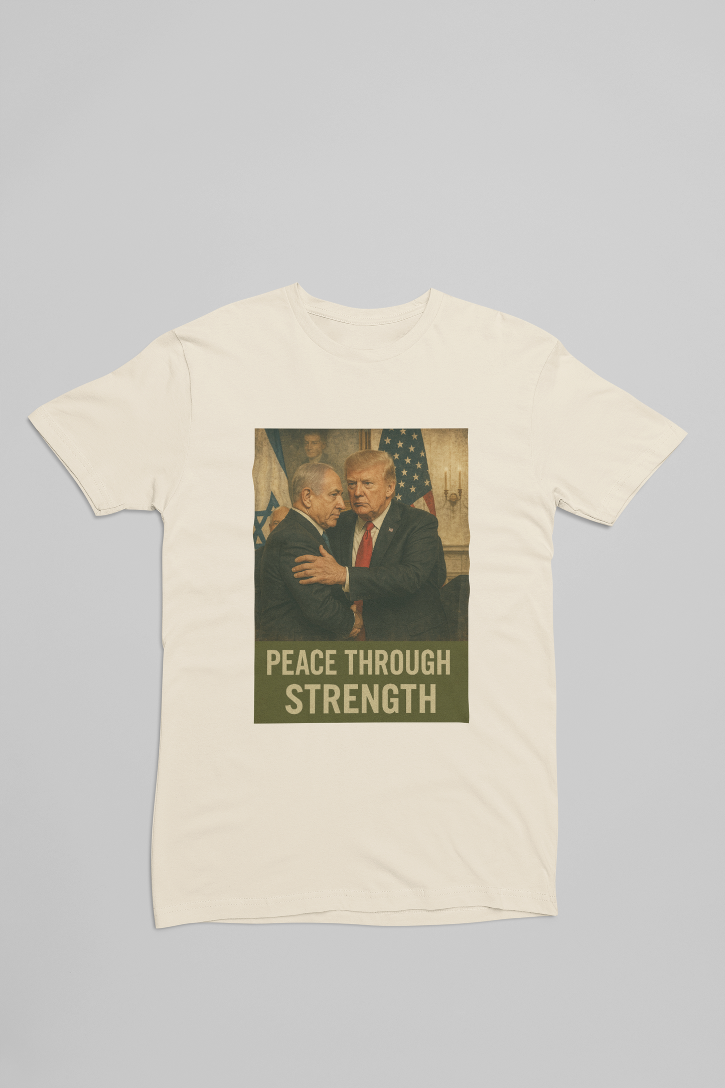 Heathered Crew Neck Tee- PEACE THROUGH STRENGTH