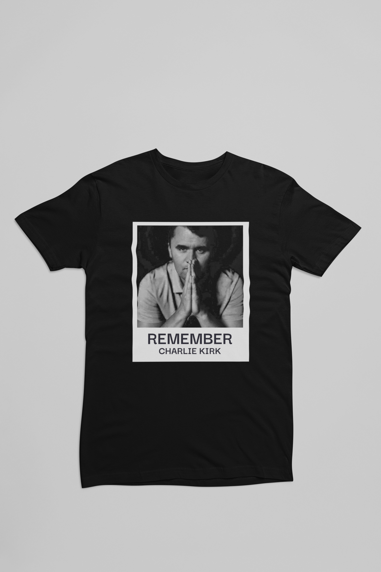 Heathered Crew Neck Tee- REMEMBER CHARLIE KIRK