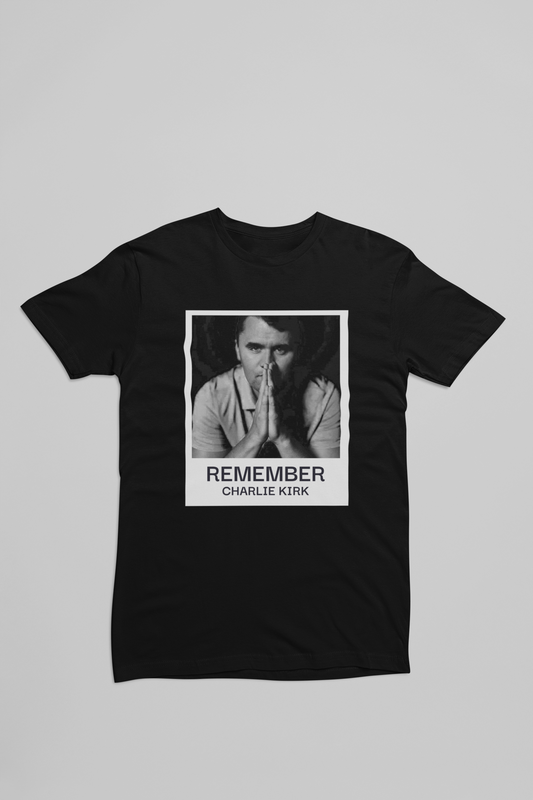 Heathered Crew Neck Tee- REMEMBER CHARLIE KIRK