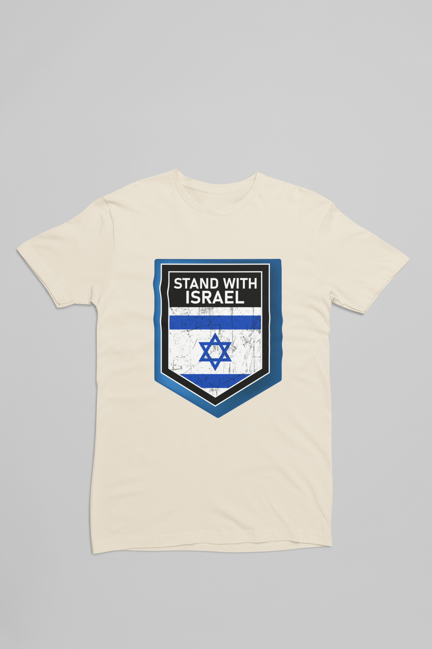 Heathered Crew Neck Tee- STAND WITH ISRAEL