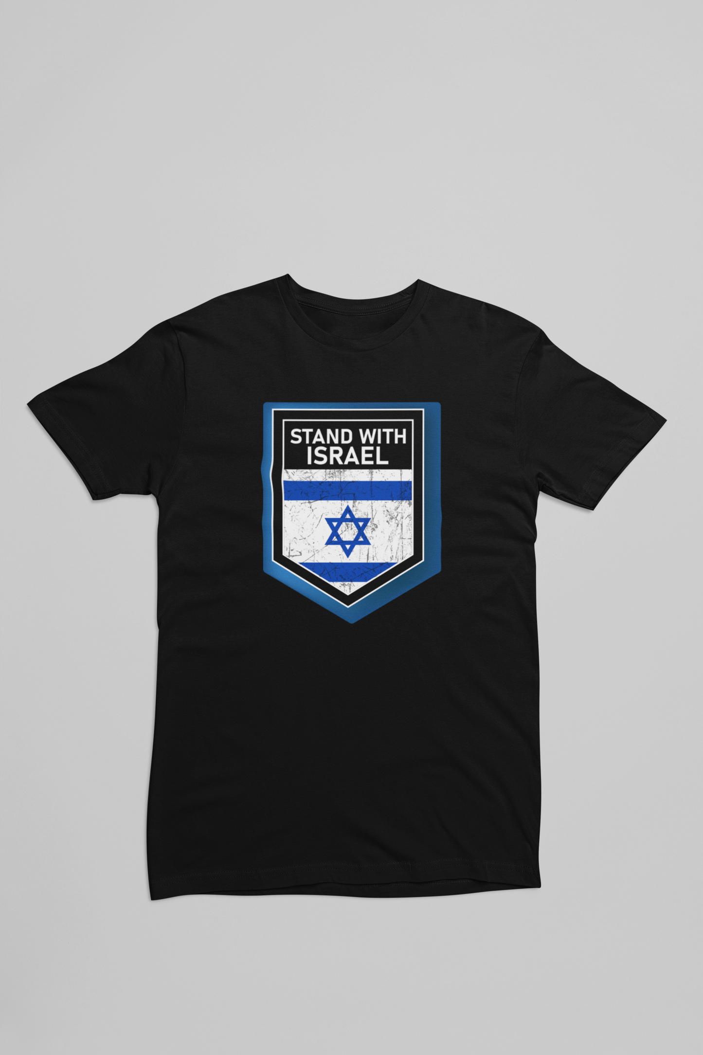 Heathered Crew Neck Tee- STAND WITH ISRAEL