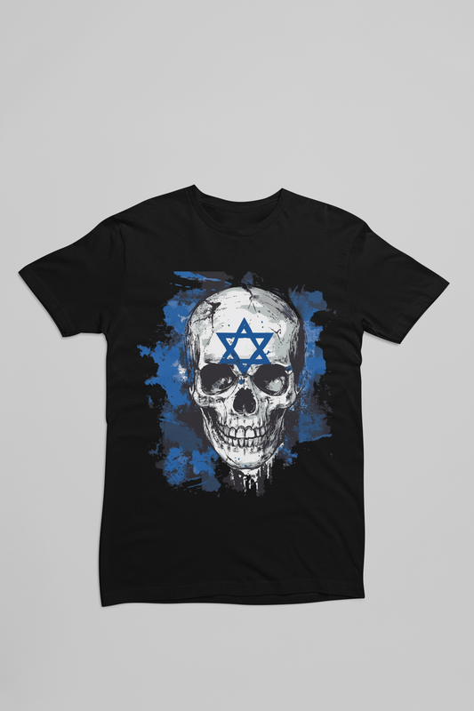 Heathered Crew Neck Tee- SKULL
