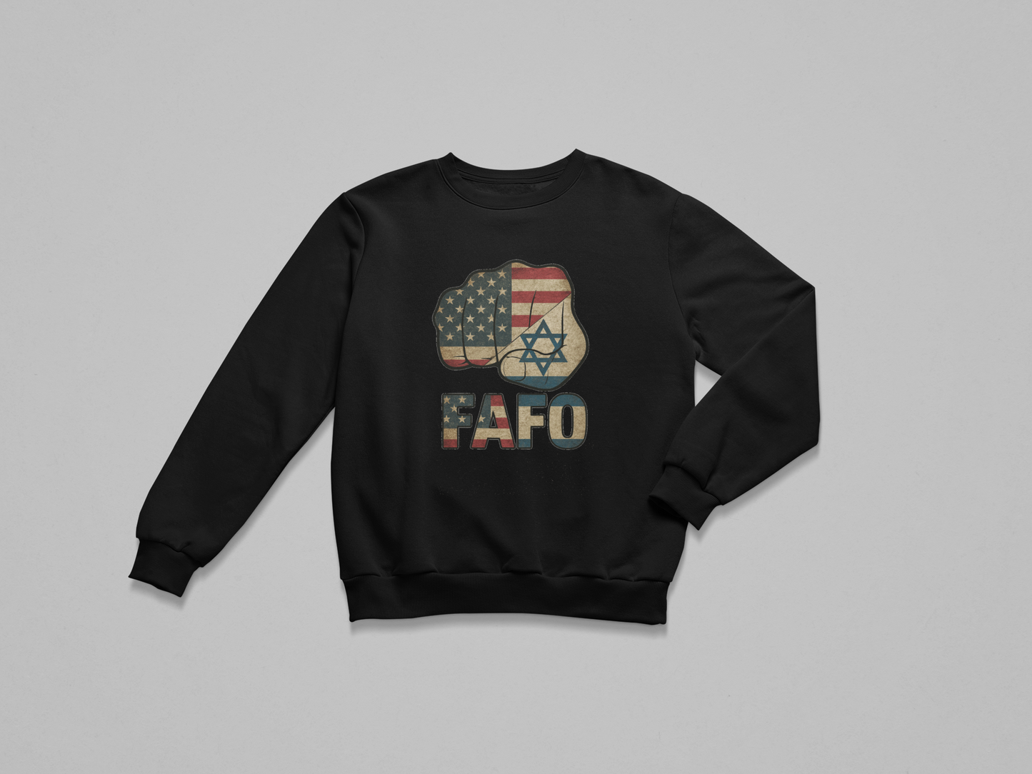 Crewneck Fleece Sweatshirt- FIST FAFO