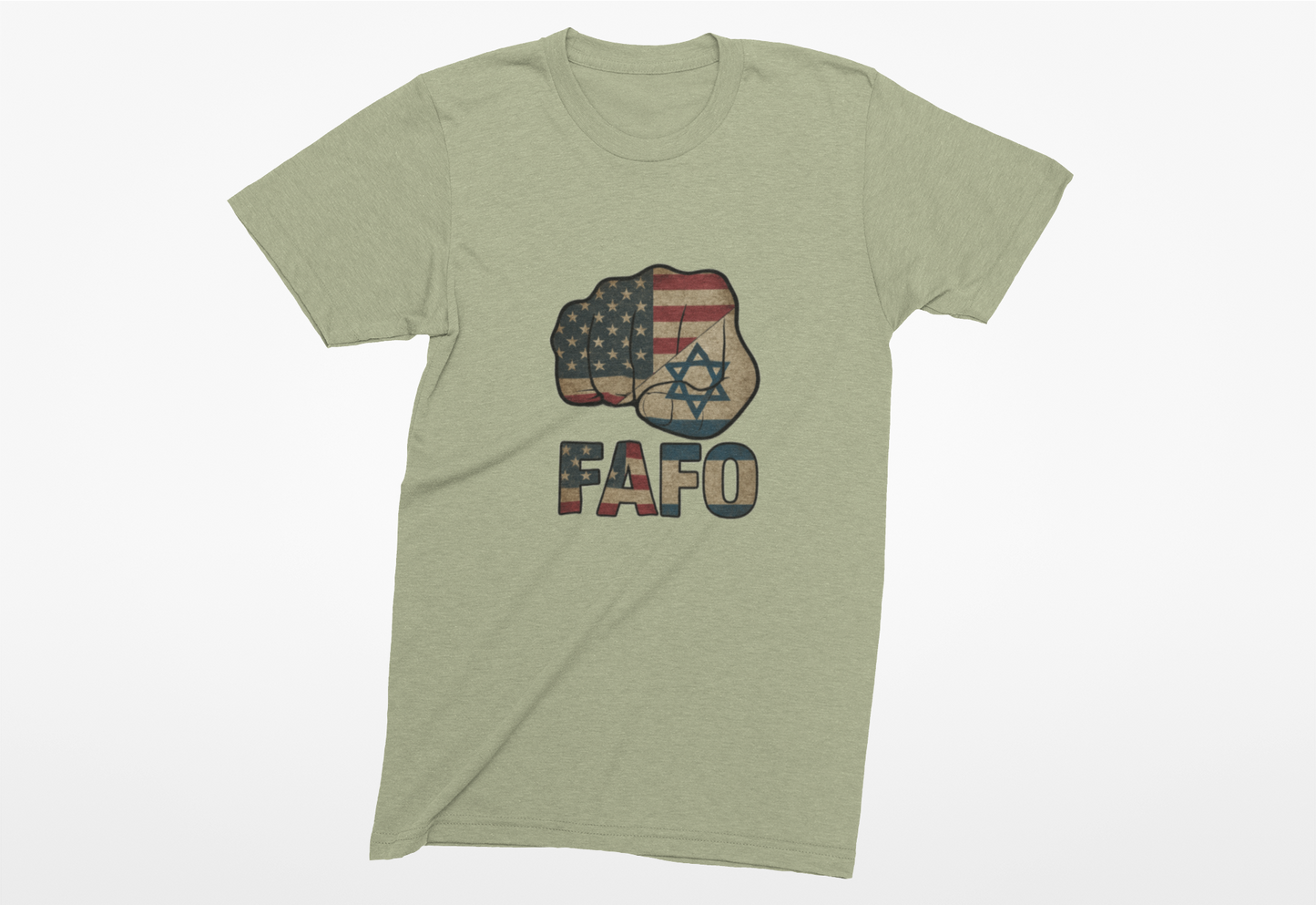 Heathered Crew Neck Tee- FIST FAFO