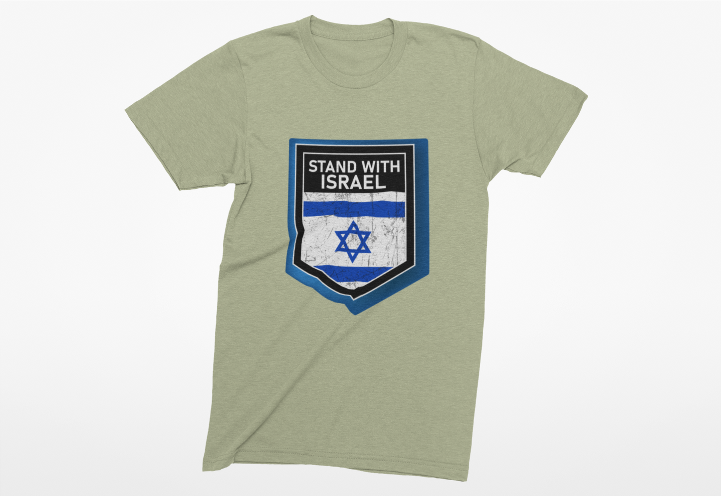 Heathered Crew Neck Tee- STAND WITH ISRAEL