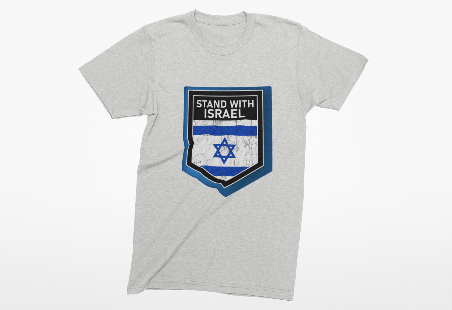 Heathered Crew Neck Tee- STAND WITH ISRAEL