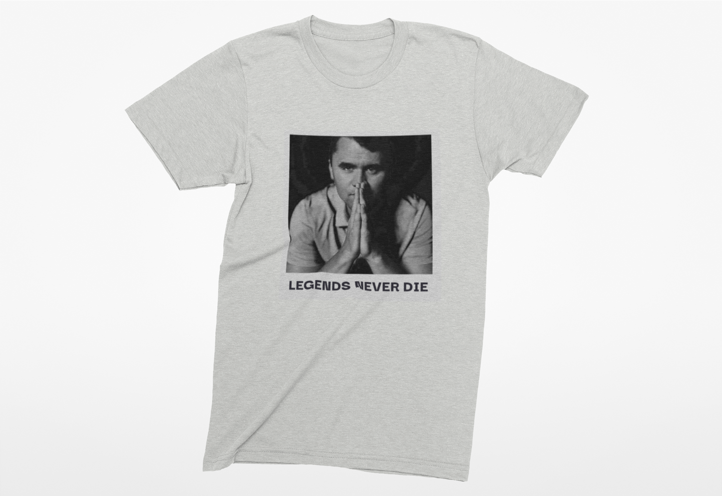 Heathered Crew Neck Tee- LEGENDS NEVER DIE
