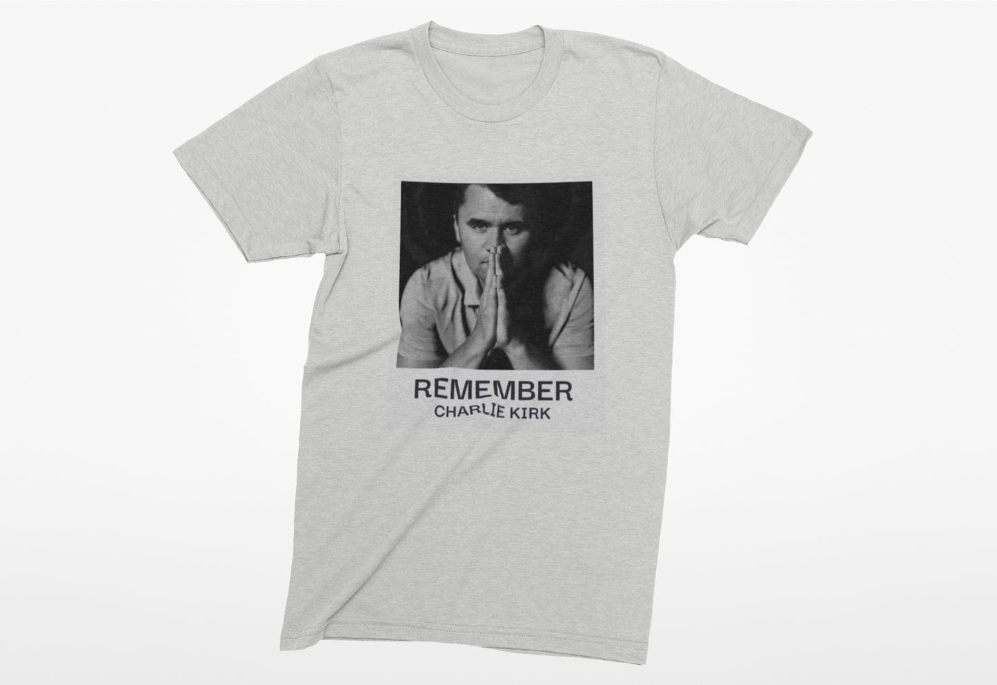 Heathered Crew Neck Tee- REMEMBER CHARLIE KIRK