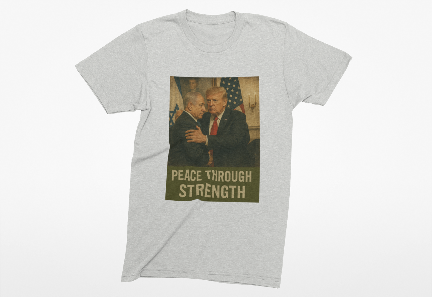 Heathered Crew Neck Tee- PEACE THROUGH STRENGTH