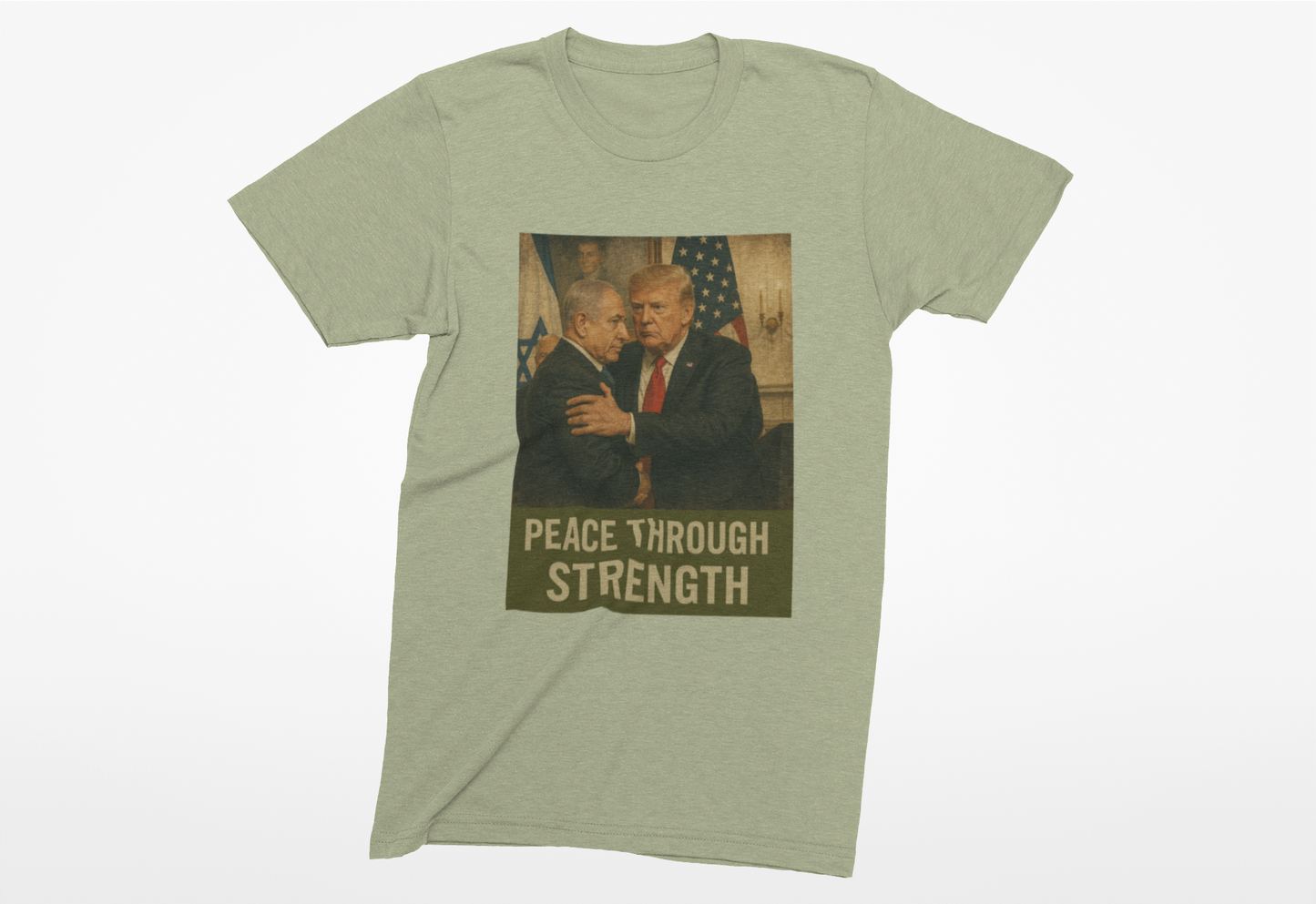 Heathered Crew Neck Tee- PEACE THROUGH STRENGTH