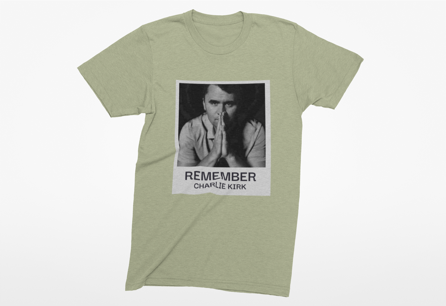 Heathered Crew Neck Tee- REMEMBER CHARLIE KIRK