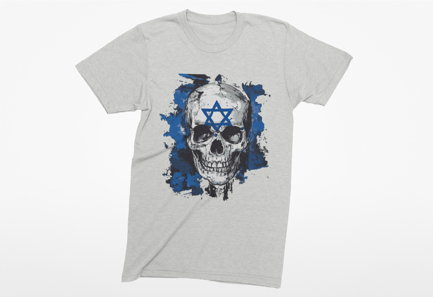 Heathered Crew Neck Tee- SKULL