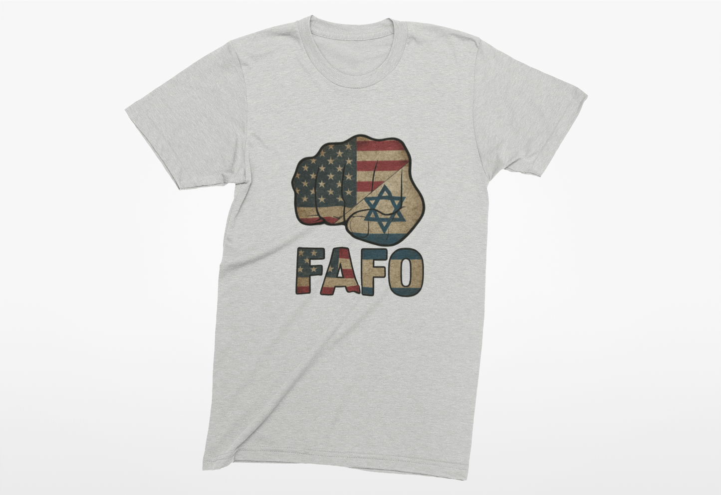 Heathered Crew Neck Tee- FIST FAFO