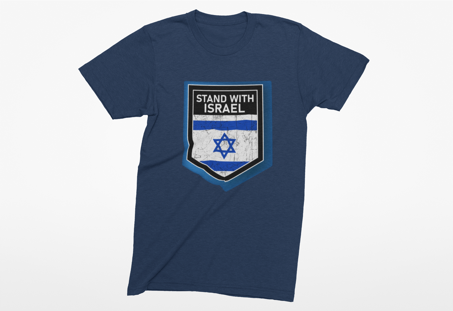 Heathered Crew Neck Tee- STAND WITH ISRAEL