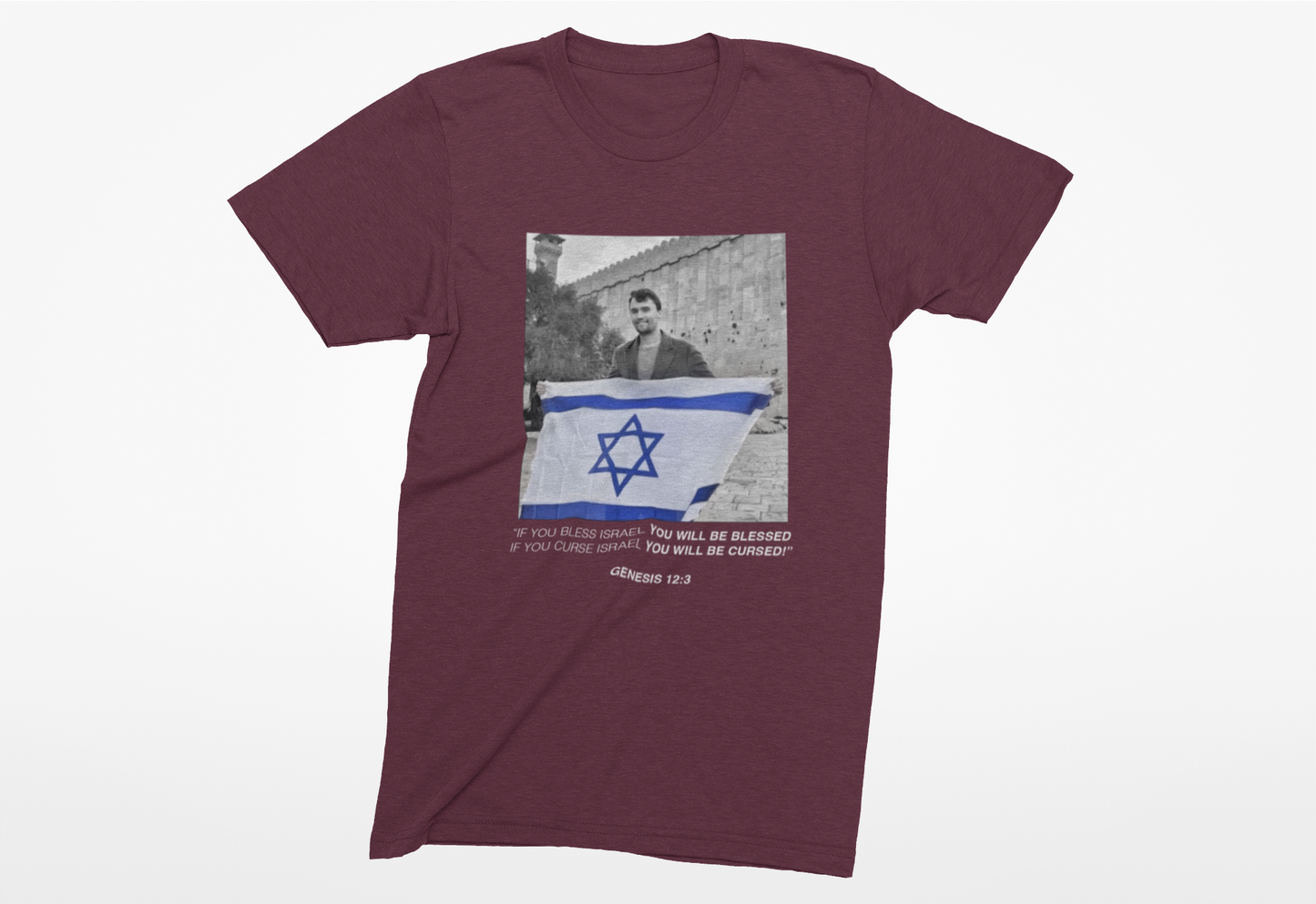 Heathered Crew Neck Tee- CHARLIE KIRK ISRAEL
